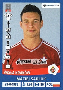 Sticker Maciej Sadlok - Ekstraklasa 2015-2016 n. 323 - Panini