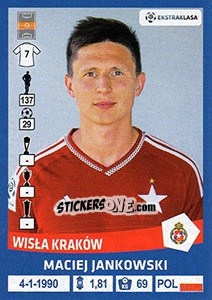 Sticker Maciej Jankowski - Ekstraklasa 2015-2016 n. 326 - Panini