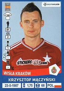 Sticker Krzysztof Maczynski - Ekstraklasa 2015-2016 n. 329 - Panini