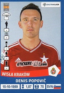 Sticker Denis Popovic - Ekstraklasa 2015-2016 n. 330 - Panini