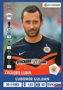 Sticker Lubomir Guldan - Ekstraklasa 2015-2016 n. 340 - Panini