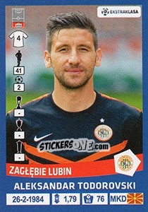 Sticker Aleksandar Todorovski - Ekstraklasa 2015-2016 n. 342 - Panini