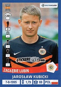 Sticker Jaroslaw Kubicki - Ekstraklasa 2015-2016 - Panini