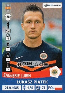 Figurina Lukasz Piatek - Ekstraklasa 2015-2016 - Panini