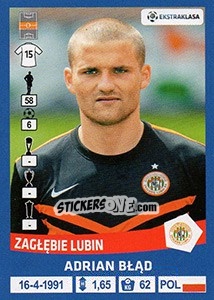Sticker Adrian Blad - Ekstraklasa 2015-2016 n. 351 - Panini