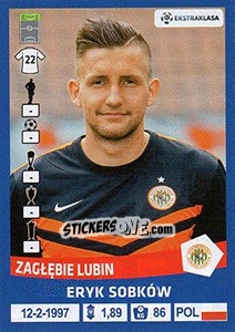 Sticker Eryk Sobkow - Ekstraklasa 2015-2016 - Panini