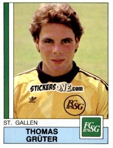 Figurina Thomas Gruter - Football Switzerland 1987-1988 - Panini