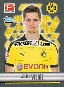 Sticker Julian Weigl - German Football Bundesliga 2015-2016 - Topps