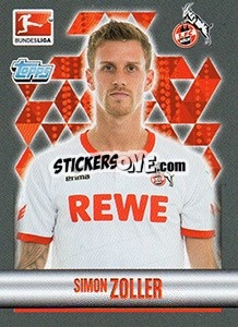 Sticker Simon Zoller - German Football Bundesliga 2015-2016 - Topps