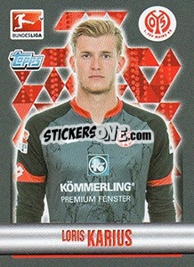 Sticker Loris Karius - German Football Bundesliga 2015-2016 - Topps