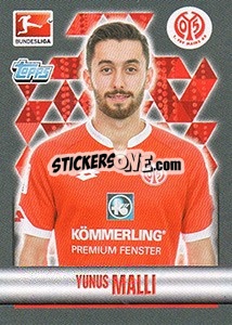 Cromo Yunus Malli - German Football Bundesliga 2015-2016 - Topps