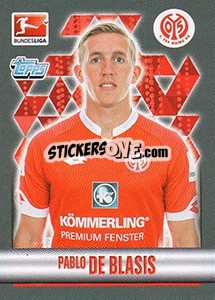 Sticker Pablo De Blasis - German Football Bundesliga 2015-2016 - Topps