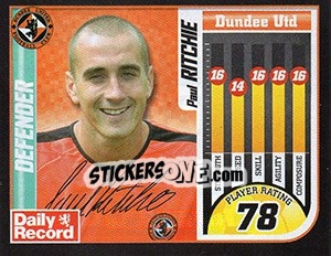 Sticker Paul Ritchie - Scottish Premier League 2005-2006 n. 83 - Panini