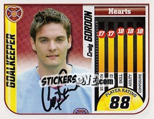 Sticker Craig Gordon - Scottish Premier League 2005-2006 n. 187 - Panini