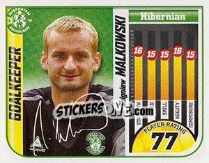 Cromo Zbigniew Malkowski - Scottish Premier League 2005-2006 - Panini