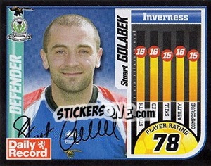 Sticker Stuart Golabek - Scottish Premier League 2005-2006 - Panini