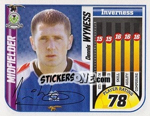 Sticker Dennis Wyness - Scottish Premier League 2005-2006 - Panini