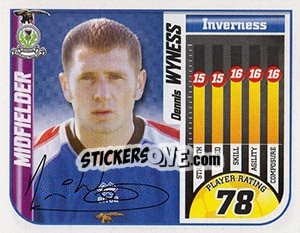 Sticker Dennis Wyness - Scottish Premier League 2005-2006 n. 286 - Panini
