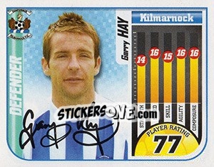 Sticker Gary Hay - Scottish Premier League 2005-2006 n. 309 - Panini
