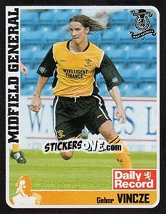 Sticker Gabor Vincze (Midfield General) - Scottish Premier League 2005-2006 - Panini