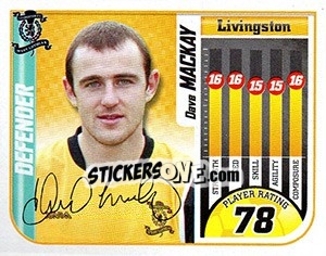 Sticker Dave Mackay - Scottish Premier League 2005-2006 n. 353 - Panini