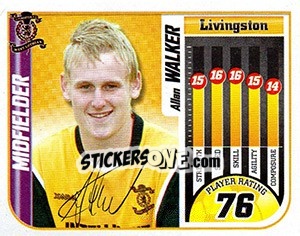 Sticker Allan Walker - Scottish Premier League 2005-2006 - Panini