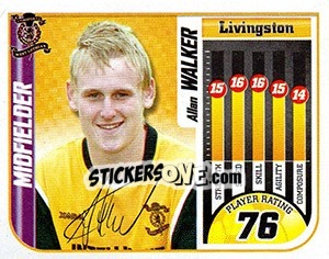 Sticker Allan Walker - Scottish Premier League 2005-2006 n. 354 - Panini