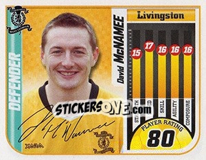 Sticker David McNamee - Scottish Premier League 2005-2006 - Panini