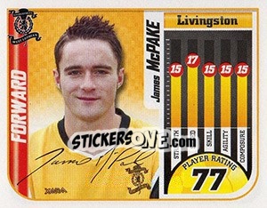 Sticker James McPake - Scottish Premier League 2005-2006 - Panini