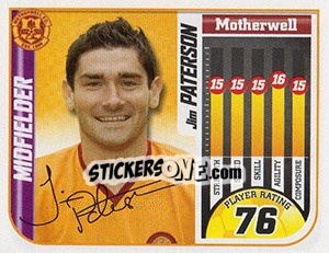 Sticker Jim Paterson - Scottish Premier League 2005-2006 n. 387 - Panini