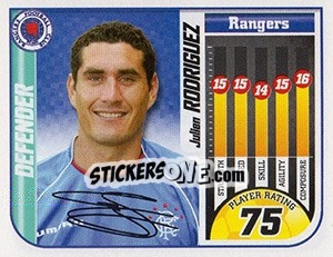 Sticker Julien Rodriguez - Scottish Premier League 2005-2006 - Panini