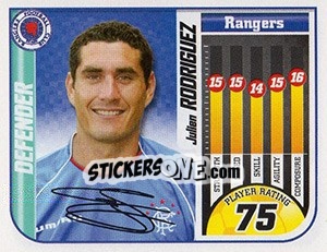 Sticker Julien Rodriguez - Scottish Premier League 2005-2006 n. 417 - Panini