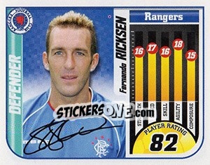 Sticker Fernando Ricksen - Scottish Premier League 2005-2006 n. 419 - Panini