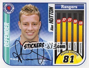 Figurina Alan Hutton - Scottish Premier League 2005-2006 - Panini