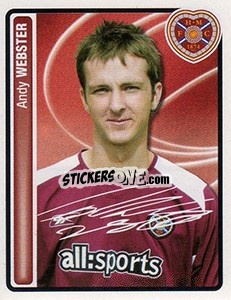 Sticker Andy Webster - Scottish Premier League 2004-2005 n. 180 - Panini