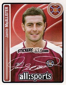 Sticker Jamie McAllister - Scottish Premier League 2004-2005 n. 182 - Panini