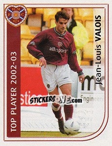 Cromo Jean-Louis Valois (Heart of Midlothian) - Scottish Premier League 2002-2003 - Panini