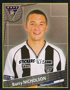 Sticker Barry Nicholson - Scottish Premier League 2001-2002 n. 159 - Panini