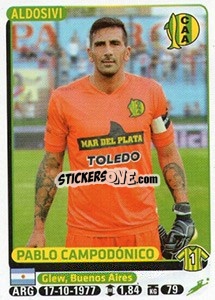 Cromo Pablo Campodonico - Fùtbol Argentino 2015 - Panini