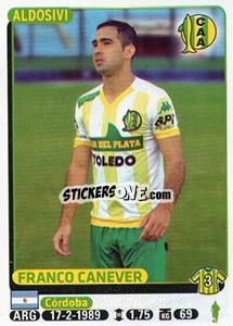 Sticker Franco Canever - Fùtbol Argentino 2015 - Panini
