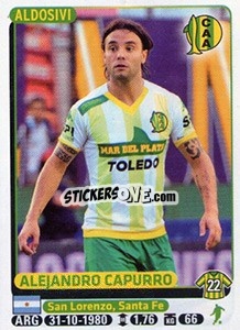 Figurina Alejandro Capurro - Fùtbol Argentino 2015 n. 8 - Panini