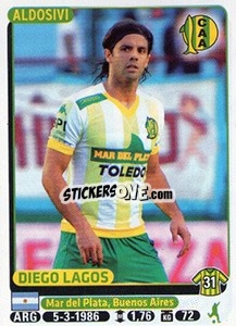 Sticker Diego Lagos - Fùtbol Argentino 2015 - Panini