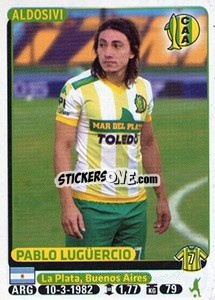 Sticker Pablo Luguercio - Fùtbol Argentino 2015 - Panini