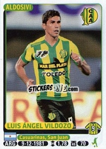 Cromo Luis Angel Vildozo - Fùtbol Argentino 2015 - Panini