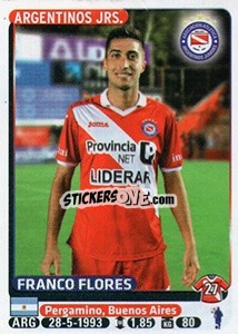 Sticker Franco Flores - Fùtbol Argentino 2015 - Panini