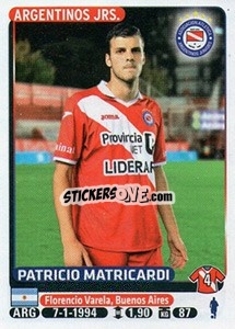 Sticker Patricio Matricardi - Fùtbol Argentino 2015 - Panini