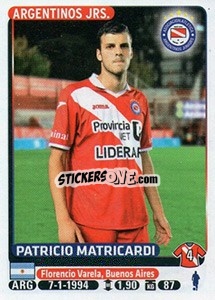 Sticker Patricio Matricardi - Fùtbol Argentino 2015 n. 22 - Panini
