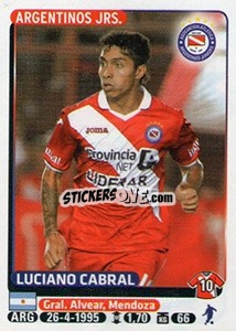 Sticker Luciano Cabral - Fùtbol Argentino 2015 n. 24 - Panini