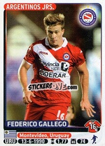 Sticker Federico Gallego - Fùtbol Argentino 2015 - Panini