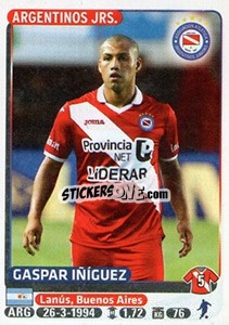 Sticker Gaspar Iñiguez - Fùtbol Argentino 2015 n. 26 - Panini